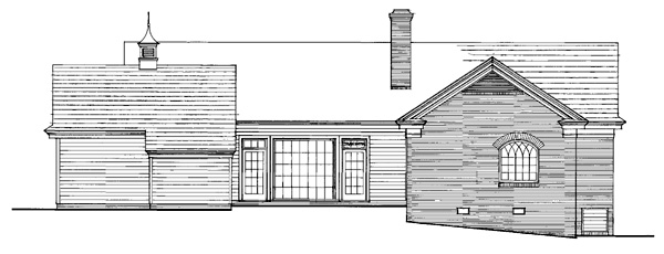 Traditional Rear Elevation of Plan 86269