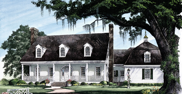 Cape Cod, Colonial, Southern, Traditional Plan with 3702 Sq. Ft., 4 Bedrooms, 4 Bathrooms, 2 Car Garage Elevation