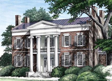 Colonial Plantation Southern Elevation of Plan 86274