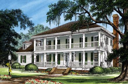 Colonial Cottage Country Farmhouse Southern Traditional Elevation of Plan 86277