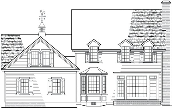 Cottage Country Rear Elevation of Plan 86278