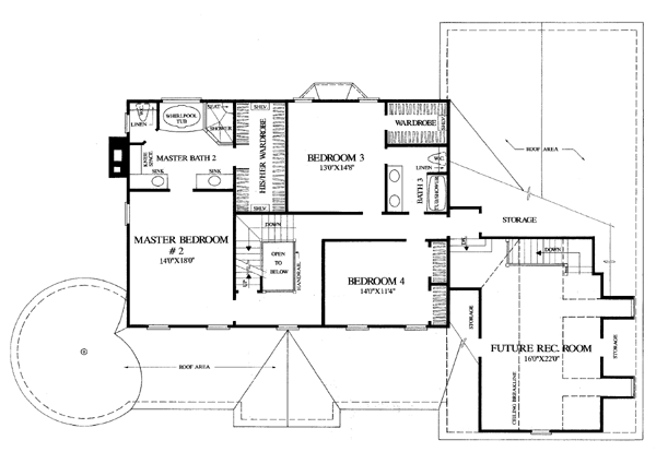 Colonial Country Farmhouse Victorian Level Two of Plan 86282