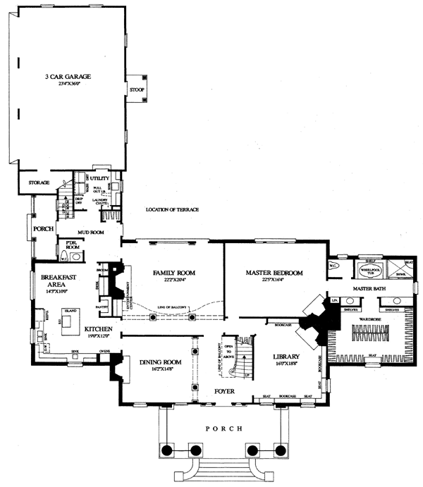 Colonial Plantation Southern Level One of Plan 86283