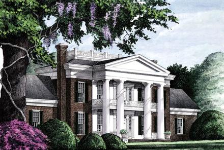 Colonial Plantation Southern Elevation of Plan 86283