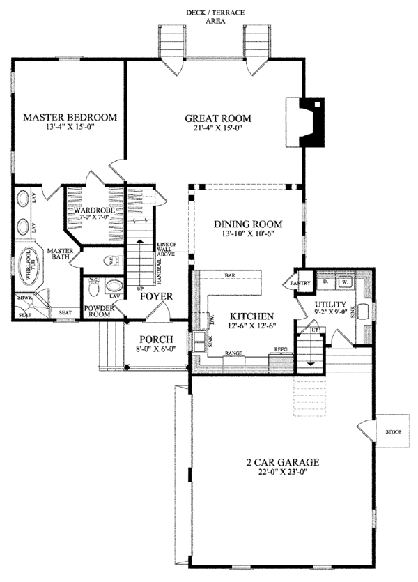 Colonial Southern Traditional Level One of Plan 86285