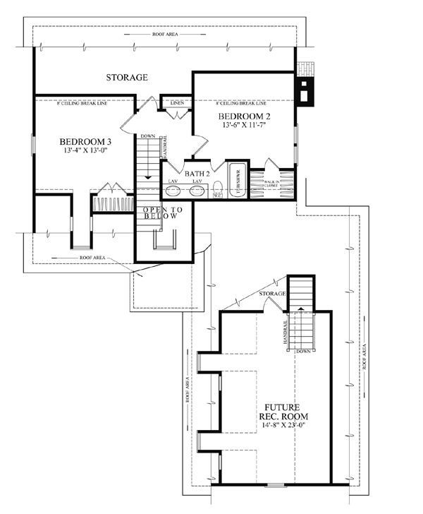 Colonial Southern Traditional Level Two of Plan 86285