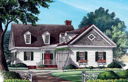 Colonial Southern Traditional Elevation of Plan 86285