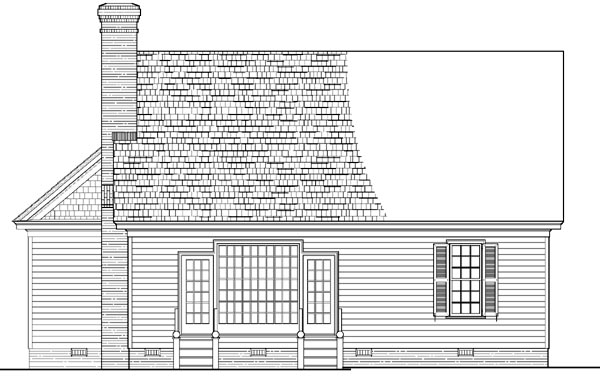 Colonial Southern Traditional Rear Elevation of Plan 86285