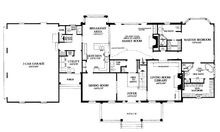 Colonial Plantation Southern Level One of Plan 86287