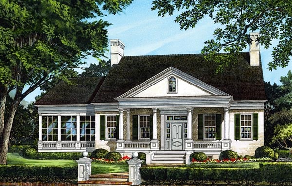 Traditional Plan with 3353 Sq. Ft., 4 Bedrooms, 4 Bathrooms, 2 Car Garage Elevation