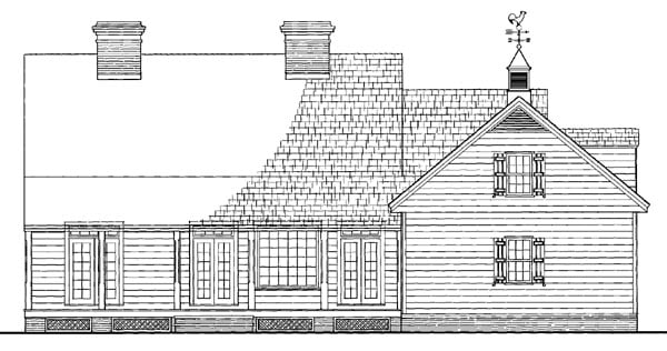 Cottage Country Farmhouse Traditional Rear Elevation of Plan 86289