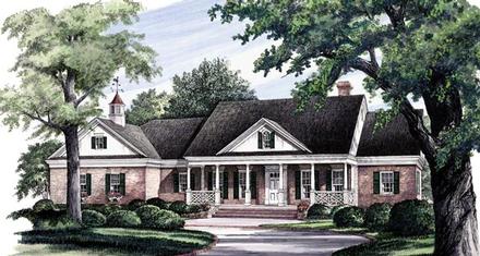 Colonial Ranch Southern Traditional Elevation of Plan 86290