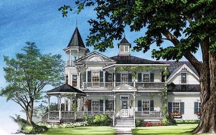 Farmhouse Southern Victorian Elevation of Plan 86291