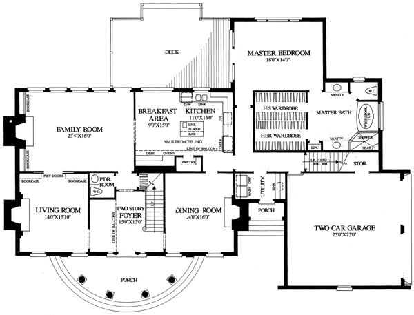 Colonial Southern Traditional Level One of Plan 86292