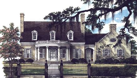 Colonial Southern Traditional Elevation of Plan 86292