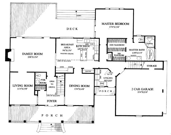 Colonial Cottage Country Farmhouse Southern Level One of Plan 86296