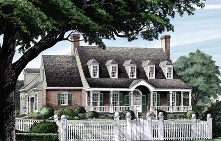 Colonial Cottage Country Farmhouse Southern Traditional Elevation of Plan 86297