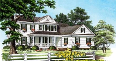 Cottage Country Farmhouse Traditional Elevation of Plan 86298