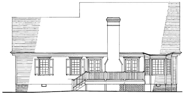 Cottage Country Farmhouse Traditional Rear Elevation of Plan 86298