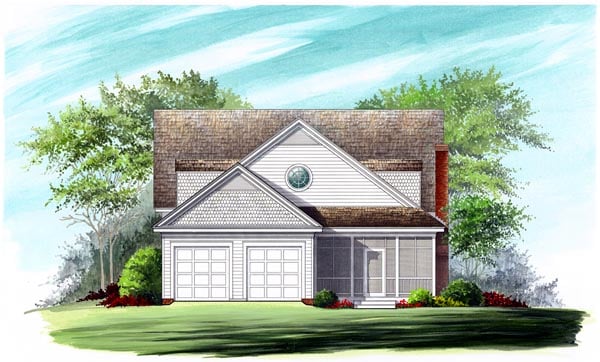 Farmhouse Traditional Rear Elevation of Plan 86299