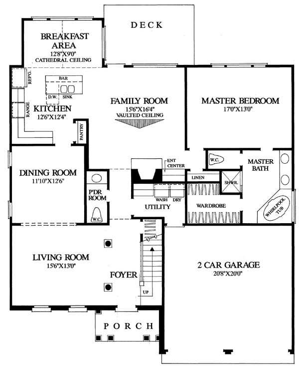 Cottage Traditional Level One of Plan 86301