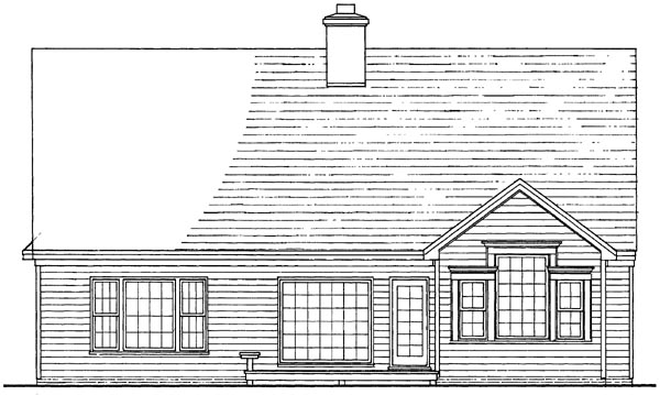 Cottage Traditional Rear Elevation of Plan 86301