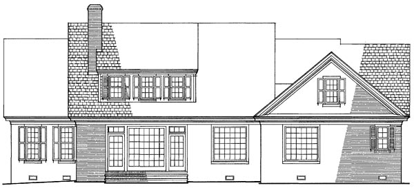 Traditional Rear Elevation of Plan 86303