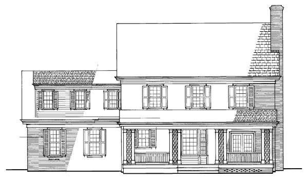 Traditional Rear Elevation of Plan 86304
