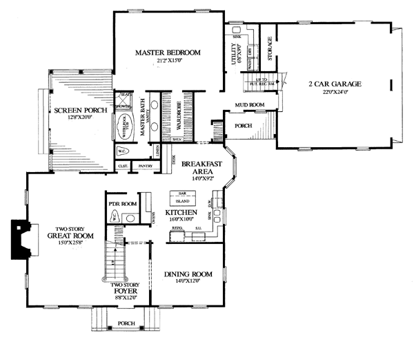 Colonial Traditional Level One of Plan 86307