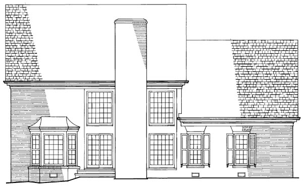 Traditional Rear Elevation of Plan 86310