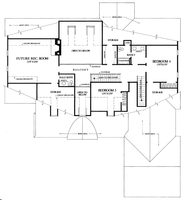 Cottage Country Farmhouse Level Two of Plan 86311