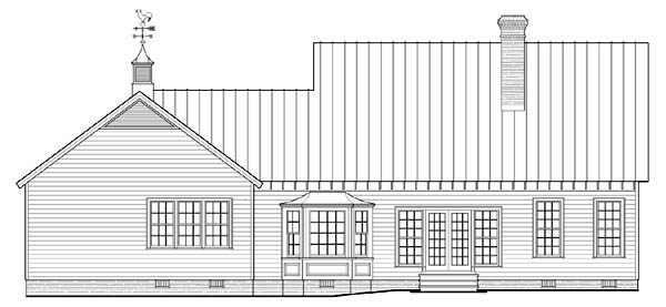 Country Southern Rear Elevation of Plan 86315