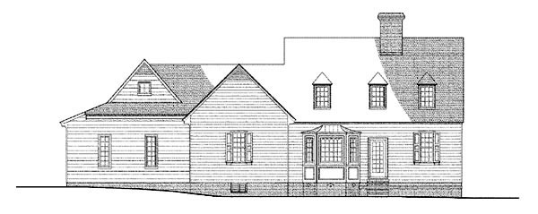 Colonial Traditional Rear Elevation of Plan 86316