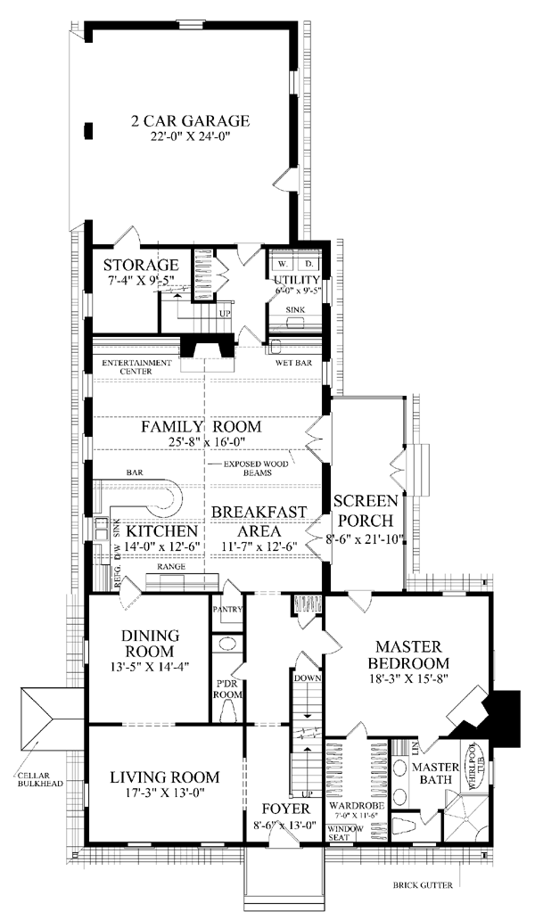 Colonial Traditional Level One of Plan 86317