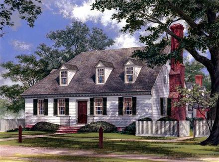 Colonial Traditional Elevation of Plan 86317