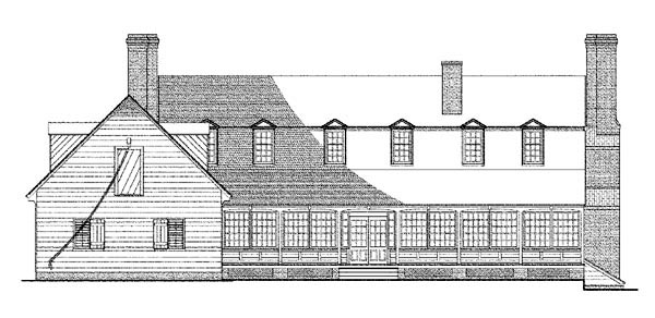 Southern Rear Elevation of Plan 86321