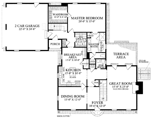 Cape Cod Colonial Traditional Level One of Plan 86325