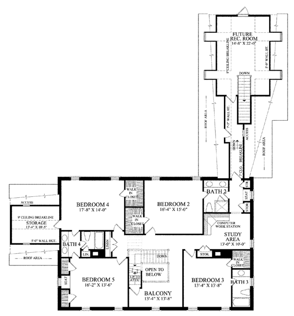 Colonial Plantation Traditional Level Two of Plan 86328