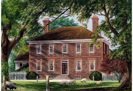 Colonial Plantation Traditional Elevation of Plan 86328