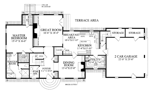Colonial Traditional Level One of Plan 86334