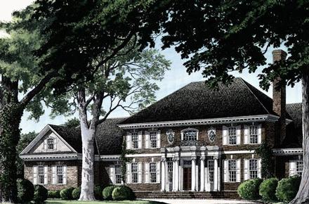 Colonial Plantation Elevation of Plan 86335