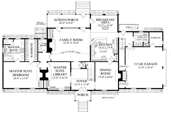 Colonial Plantation Traditional Level One of Plan 86336