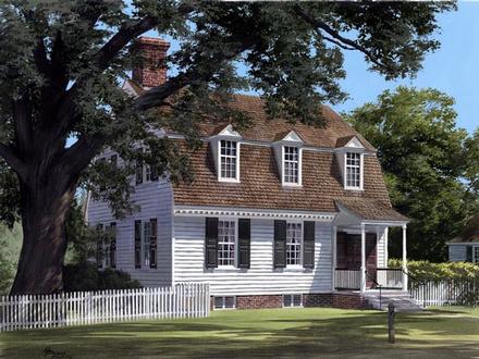 Colonial Traditional Elevation of Plan 86338