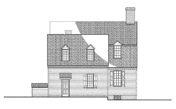 Colonial Traditional Rear Elevation of Plan 86338