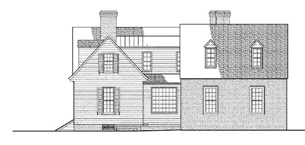 Colonial Traditional Rear Elevation of Plan 86339