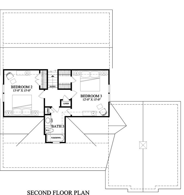 Cottage Country Farmhouse Level Two of Plan 86341