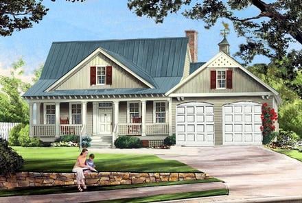 Cottage Country Farmhouse Elevation of Plan 86341