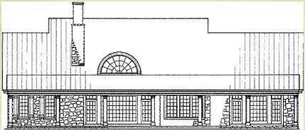 Traditional Rear Elevation of Plan 86343