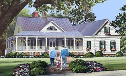 Country Farmhouse Southern Elevation of Plan 86344
