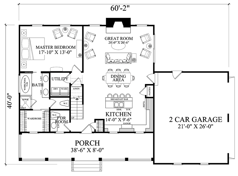 House Plan 86345 Level One